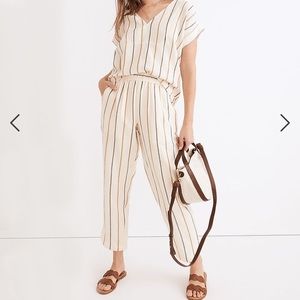 Lightspun Pull-On High-Rise Tapered Pants in Stripe Gauze